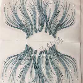新品流苏烫钻图水钻布艺舞蹈服装辅料烫画烫图中东钻diy饰品