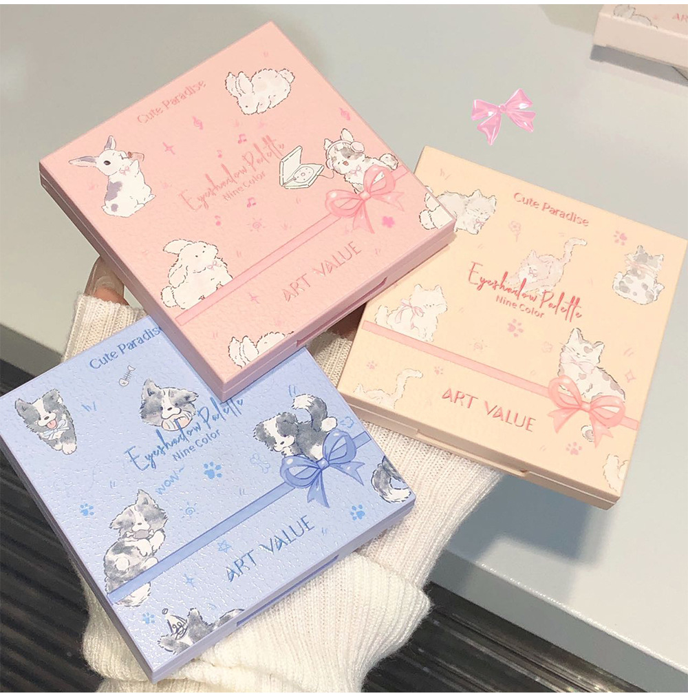 Art Value's new product, the Nine-color Eyeshadow palette for Pet Paradise, punk Smoky makeup, Anime cartoon radish style undefined