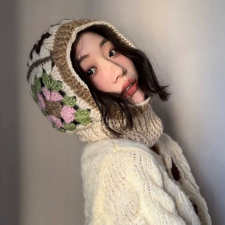 Зимняя crochet handmade, теплая вязанная шерстяная шарф, корейский стиль