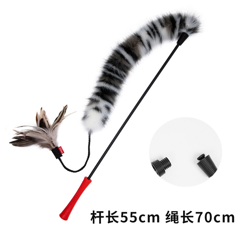 마법의 고양이 놀리는 막대기 - 눈표범(머리 교체 가능)