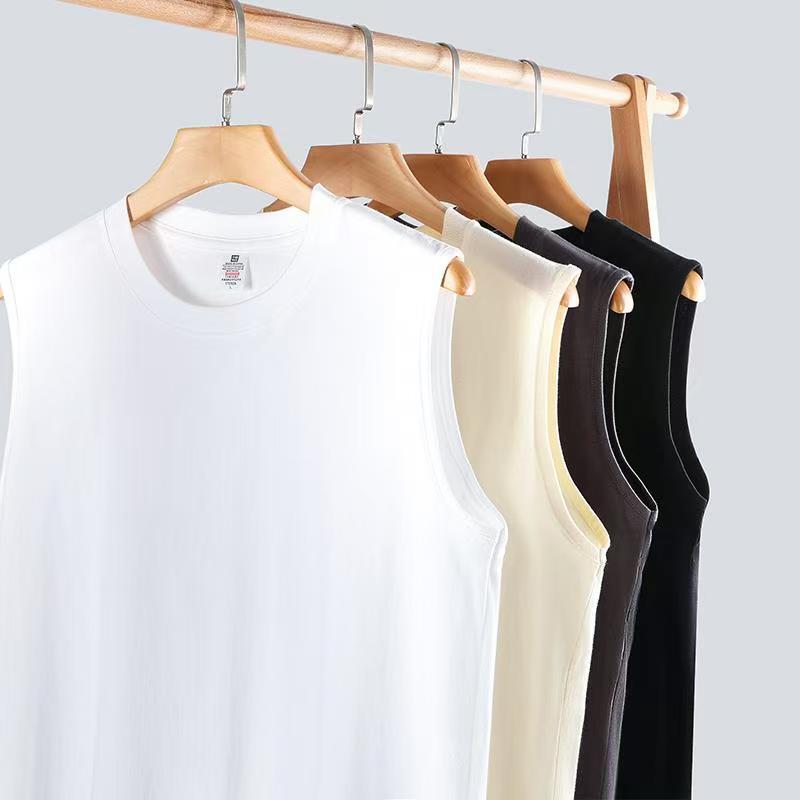 Summer Pure Cotton Unisex Vest, Loose Solid Color Wholesale Short-Sleeve T-Shirt, Simple Sports Versatile Men's Vest