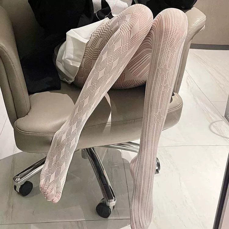 Колготки, кружевные лёгкие весенне‑летние лосины белые — узоры и однотонные, единый размер 80/130