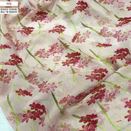 厂家直销 新款花卉面料雪纺印花布料连衣裙春夏服装
