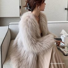 2025冬季新款皮草外套女中长款仿貉子毛狐狸毛大衣貂皮毛毛年轻款