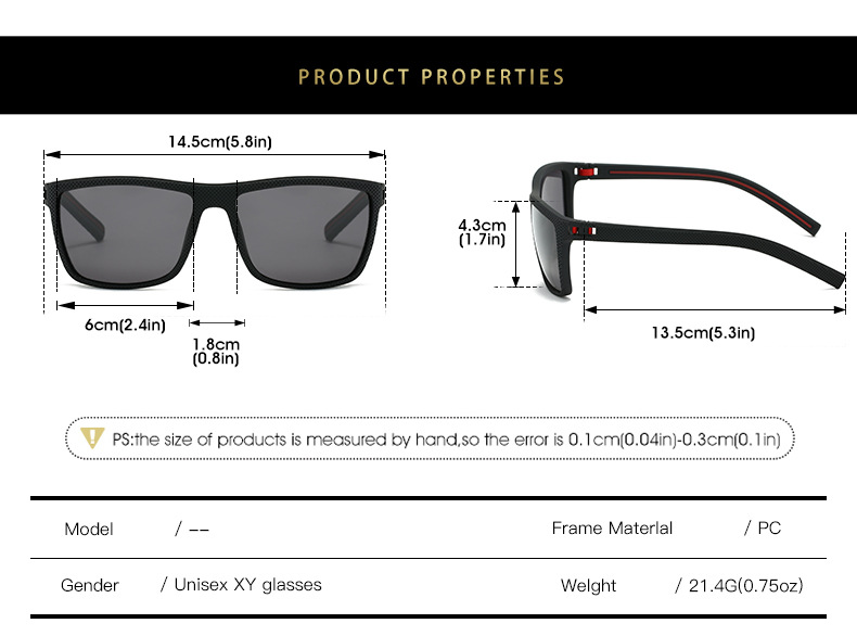 60g Weight Full Frame Glasses Structure Sunglasses Classification Tac, UV400 Protection Lens Material Square Glasses Style Outdoor Occasion Geometric Pattern All Seasons Season Unisex Gender Casual Style Grey, Black Color Casual Geometric Tac UV400 Protection Square Full Frame Men's Sunglasses 3