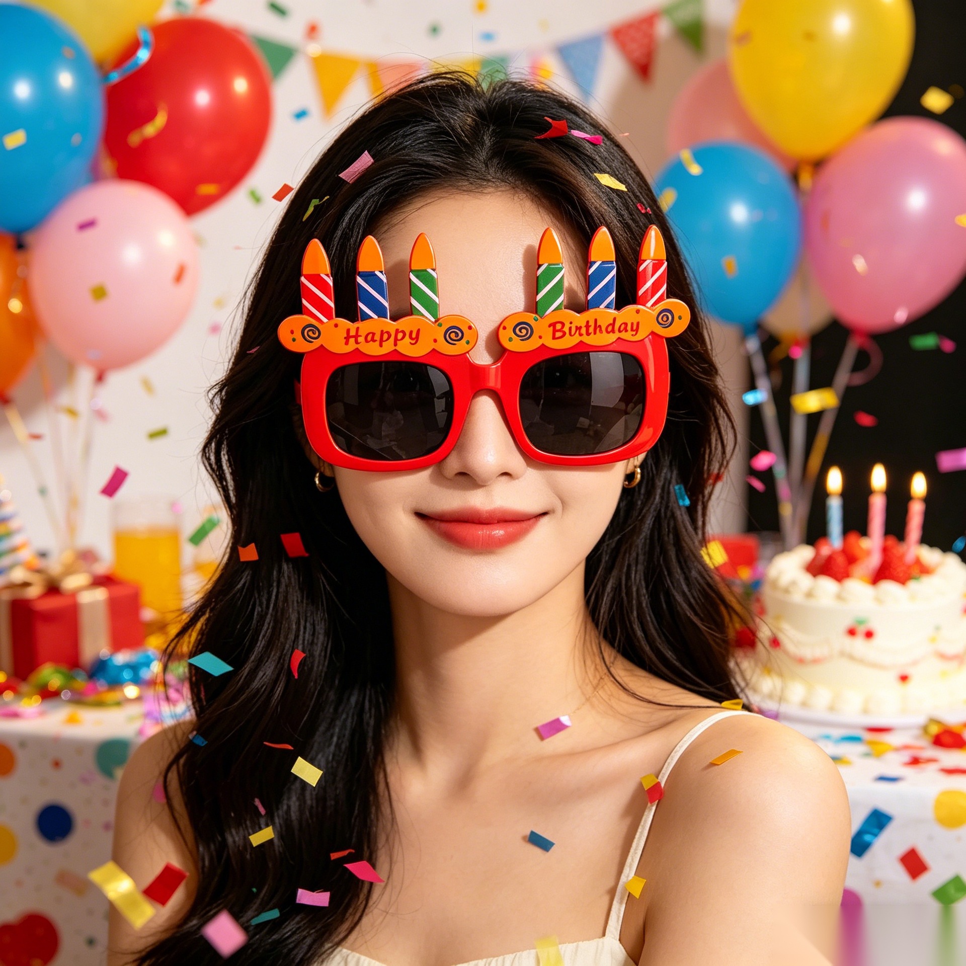 Cumpleaños temático fiesta gafas extrañas feliz cumpleaños pastel vela gafas de diseño de cumpleaños accesorios de fotos
