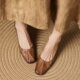 2025 Spring and Summer Sheepskin Square Head with Skirt High Heels Slip-on Temperament Shallow Stiletto Heel Shoes Women's 3340 Size