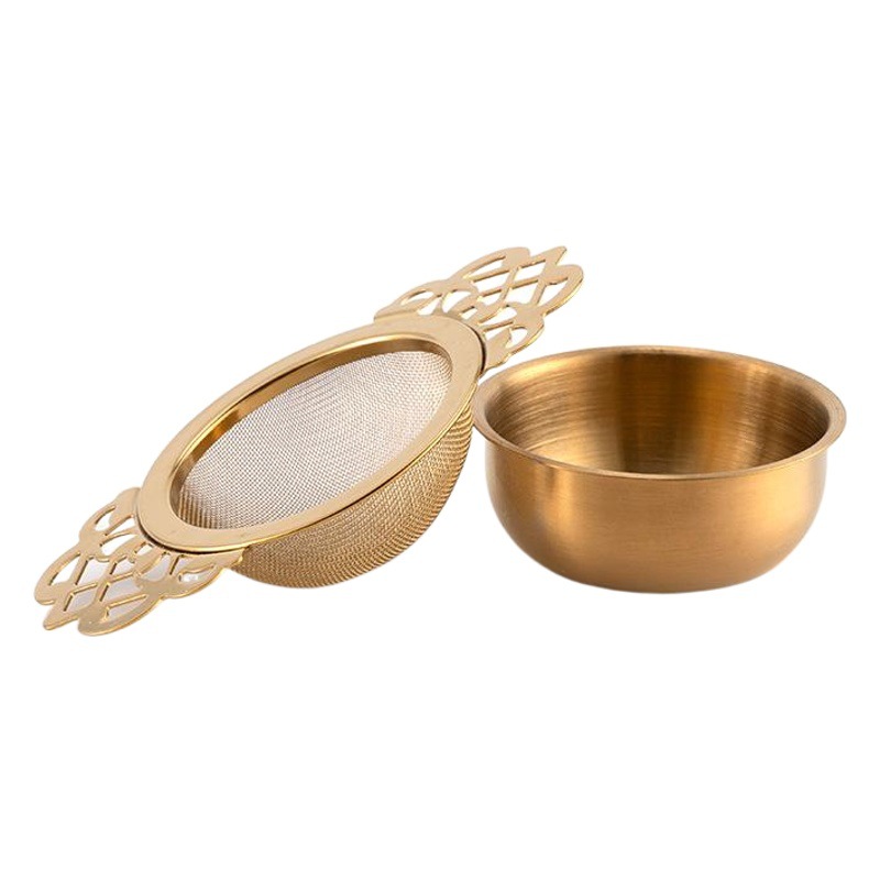 Suministro directo de fábrica de malla de encaje bandeja de té colador de té de acero inoxidable 304 colador de té simple en stock al por mayor