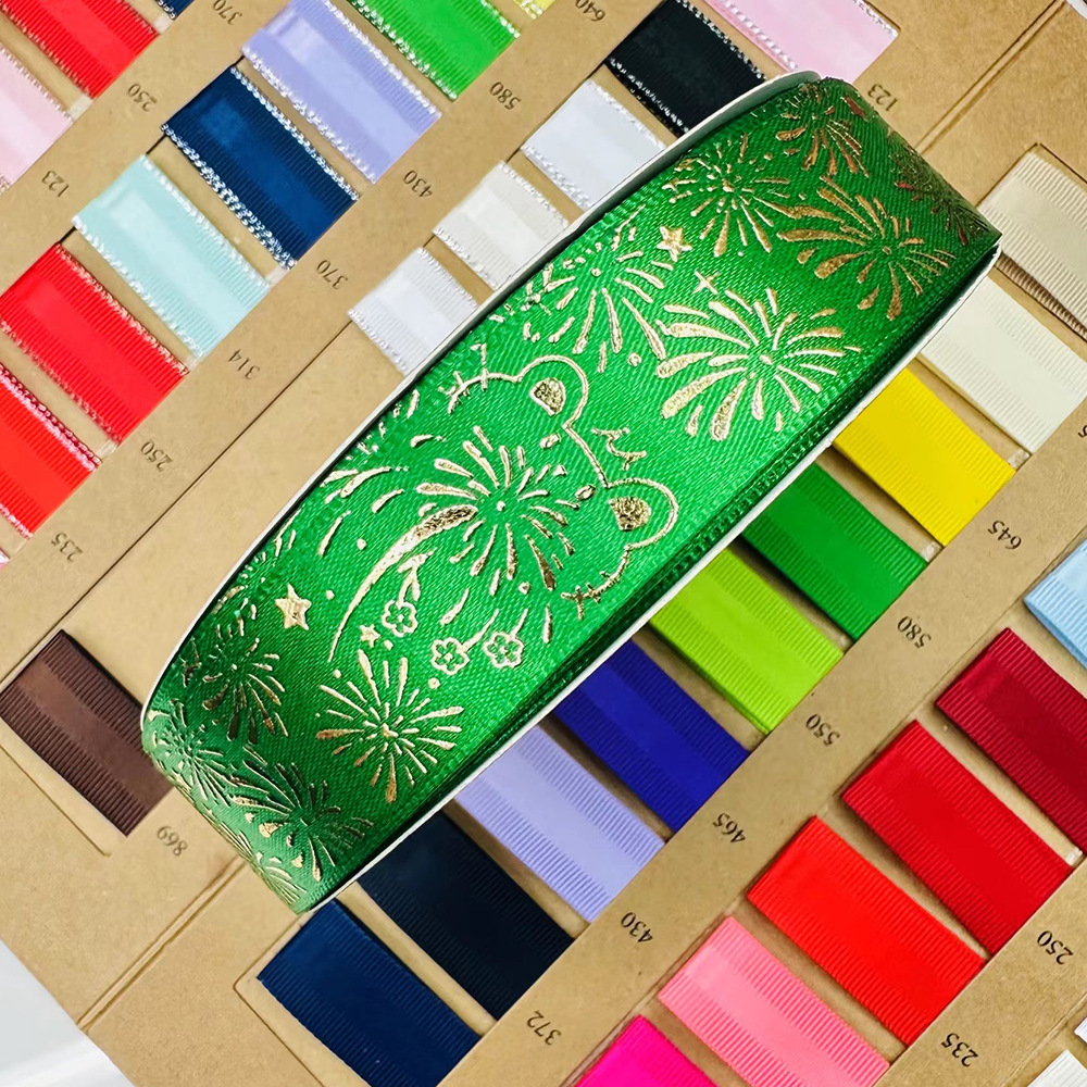 2.5CM fuegos artificiales gatos estampado cinta de estampado en caliente barras de estampado mano para la cinta de regalo de mano decoración cinta de embalaje