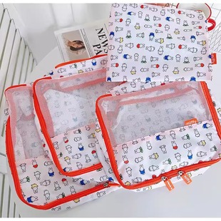 Japanese cartoon rabbit, bag, storage system, transparent luggage set for traveling, (Physicals), 4 piece set, classification