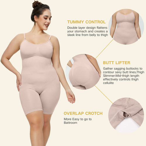 Cross-border large size body-shaping one-piece bodysuit suspenders one-piece underwear butt-lifting pants boxer-angle belly-control body-shaping one-piece enhanced version