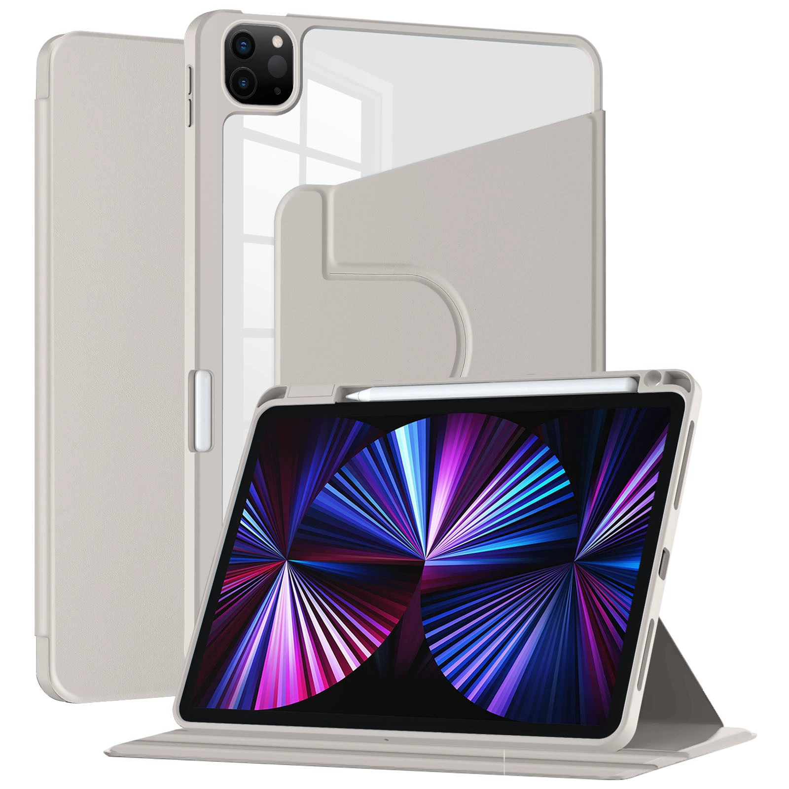 Защитный чехол для iPad 9 10.2, поворот на 360°, акриловый PRO 11 с отделением для стилуса, плоский кожаный чехол 12.9, партия