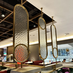 Modern, Luxurious Changhong Art Glass Partition for Entrance Hallway: Stylish Stainless Steel "Lollipop" Screen to Block View at Living Room Entry