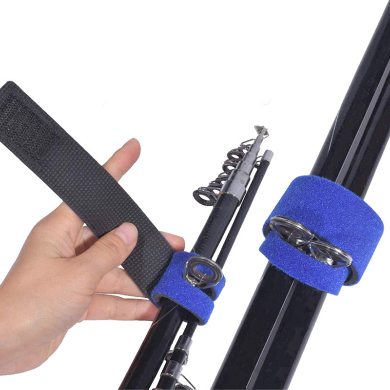 Barra de la viga de Amazon Luya con almacenamiento de caña de pescar Velcro cordón de unión material de buceo caña de pescar elástica correa de la barra de la viga