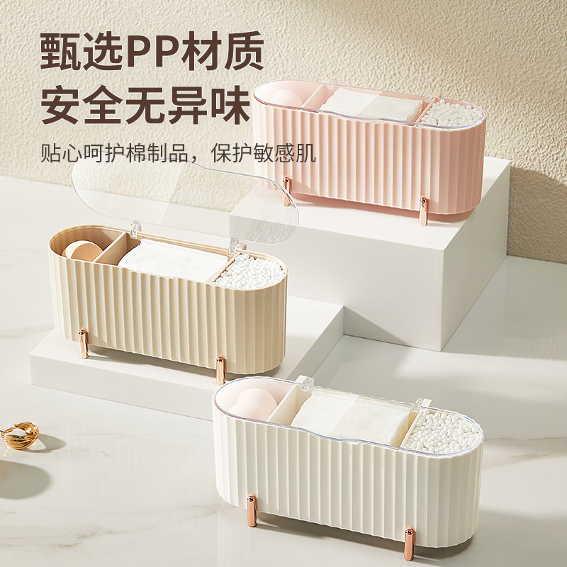 棉签收纳盒化妆棉化妆品棉片卸妆棉梳妆台美容院专用整理盒透明盖|undefined