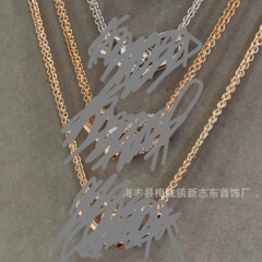 CNCセイコー二重リングネックレス厚メッキ18k金蹄バックルu型クロス二重リングイヤリング首鎖鎖鎖アクセサリー