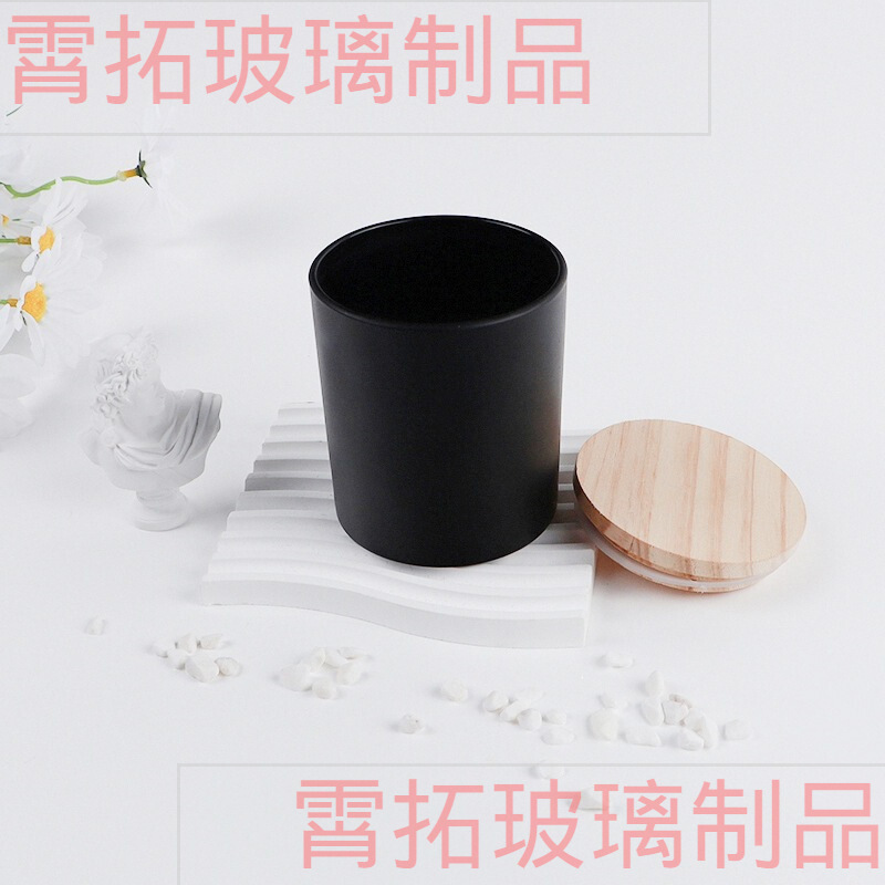 Blanco mate 300ml taza de candelabros de vidrio transparente interior romántico candelabros taza de vidrio perfumado lata