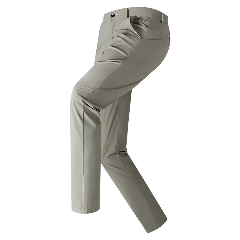 1 Sommer Neue Lässige Eisseidenhose, dünn, lang, für Herren mittleren Alters, Markenqualität 5A, antibakteriell_voghion.com