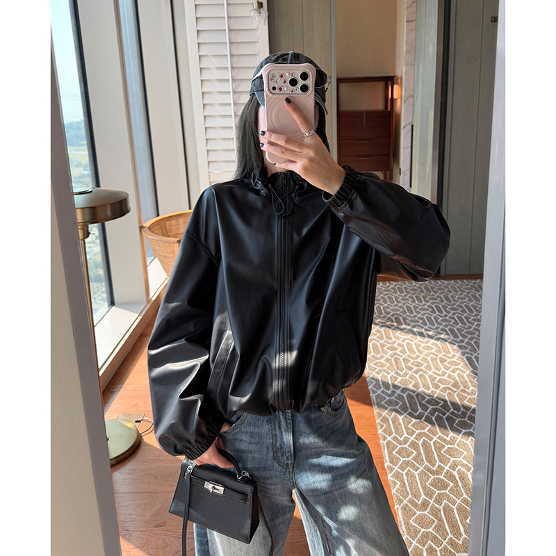 "Barça Leather Jacket" Light Outdoor Casual Style Ultra-Thin First-Layer Sheepskin Genuine Leather Jacket for Women, New Spring and Autumn Coat