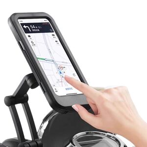 バイク用スマホホルダー 防水防振対応 の車載スマホスタンド
