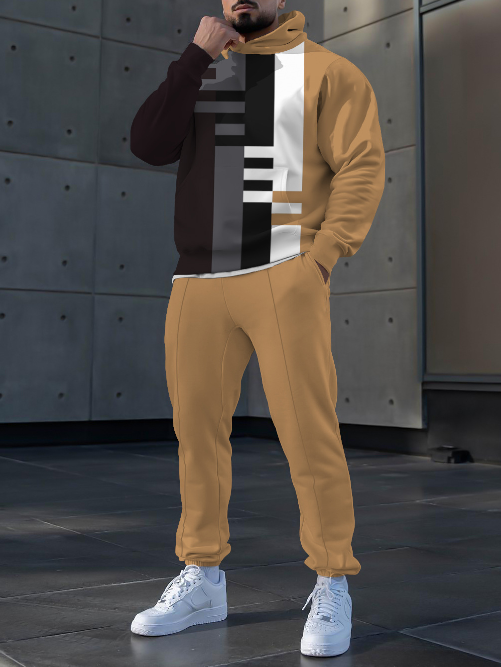 Primavera 2023 nuevo eBay AliExpress Amazon hombres deportes traje casual 3D impreso cuello redondo Pantalones