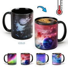 情侣马克杯子十二星座带盖杯加热感温变色杯感温杯个性儿童