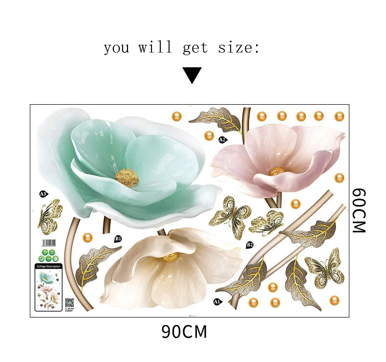 3d orkidé väggdekaler för vardagsrum och sovrum inredning_voghion.com