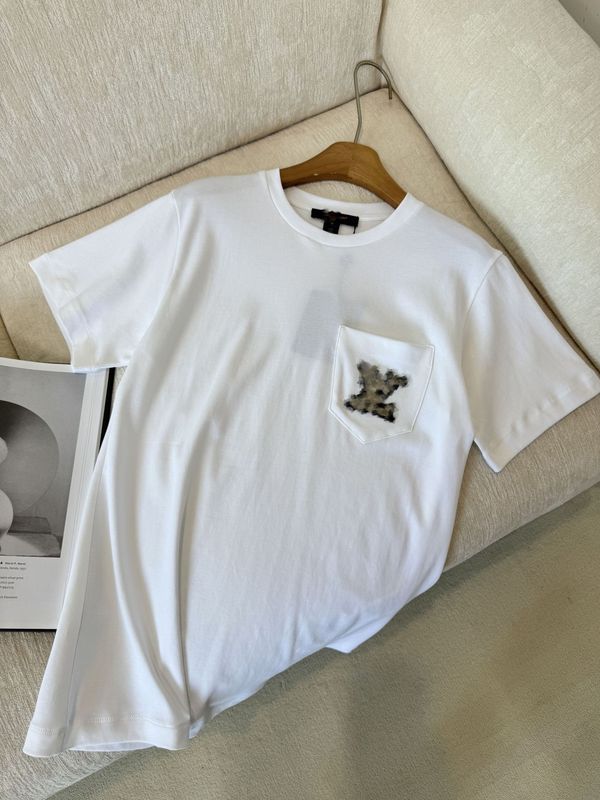 25年夏新作ポケットスタンプ装飾Tシャツ|undefined