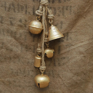 Spot Rustic Wind Chime String Jute Rope Handmade Retro Hanging Bell Christmas Bohemian Farmhouse Decoration