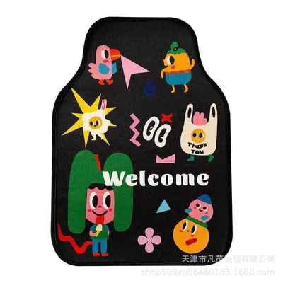 Cross-Border Cartoon Car Floor Mats, Universal for Multiple Car Models, Car Decoration, Crystal Velvet, Non-Slip, Dirt-Resistant and Easy-Care Floor Mats (Avtomobil döşəmə paspasları) - cartoon-floor-mat-01-5055-cm-crystal-velvet