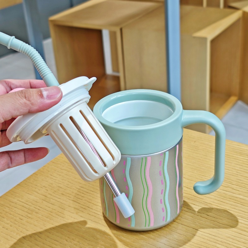 內覆陶瓷手把保温杯高颜值女士吸管杯桌面办公杯精美礼品水杯批发|undefined