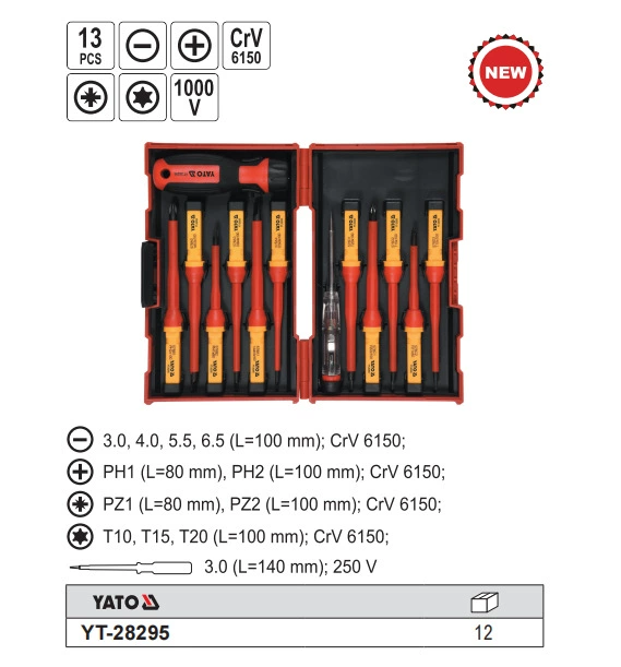 易尔拓 Insulated screw batch set screwdriver screwdriver screwdriver combination YT-28294 YT-28295