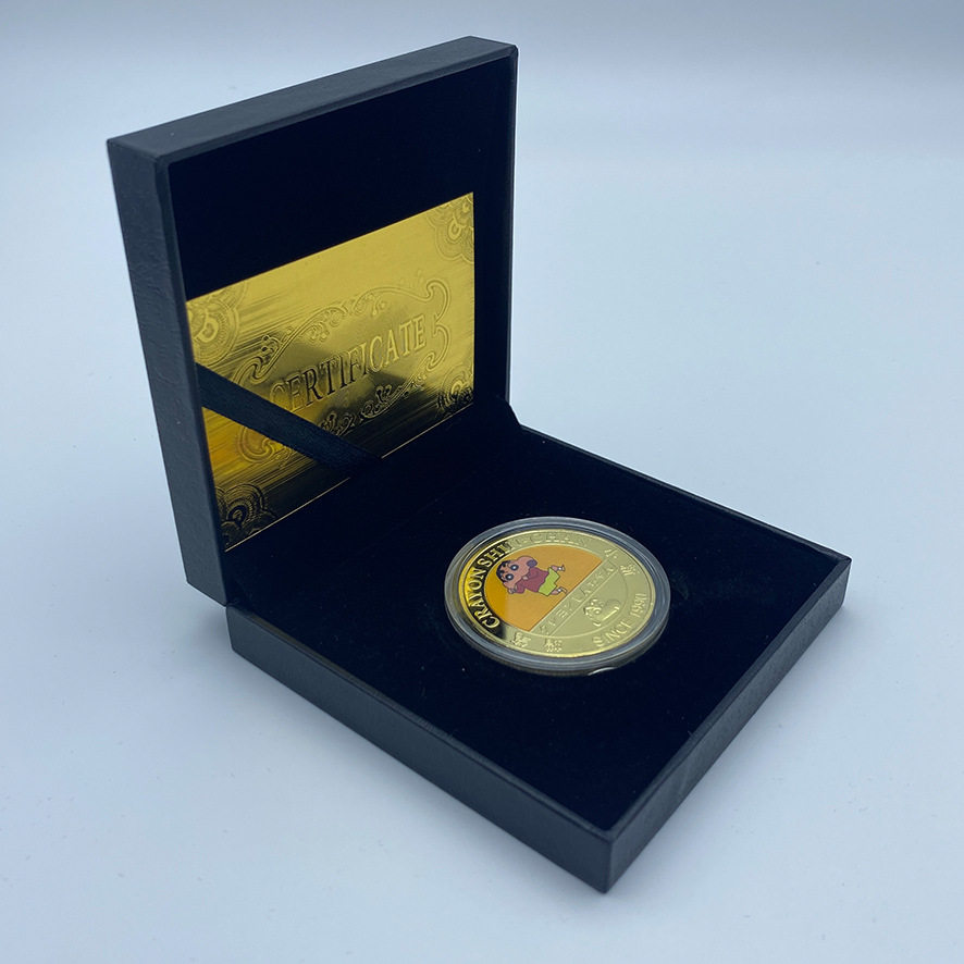 Lápiz de animación pequeño nuevo alrededor de doce monedas conmemorativas de pintura metálica coleccionable insignia puede ser aprobado