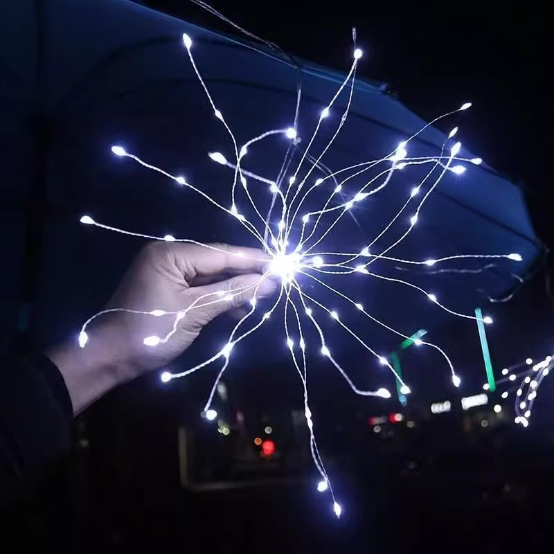 Lámpara de fuegos artificiales de inserción de suelo de diente de león solar, luces de decoración de jardín de jardín, luces de colores, luces de ambiente al aire libre, luces de césped, paisaje