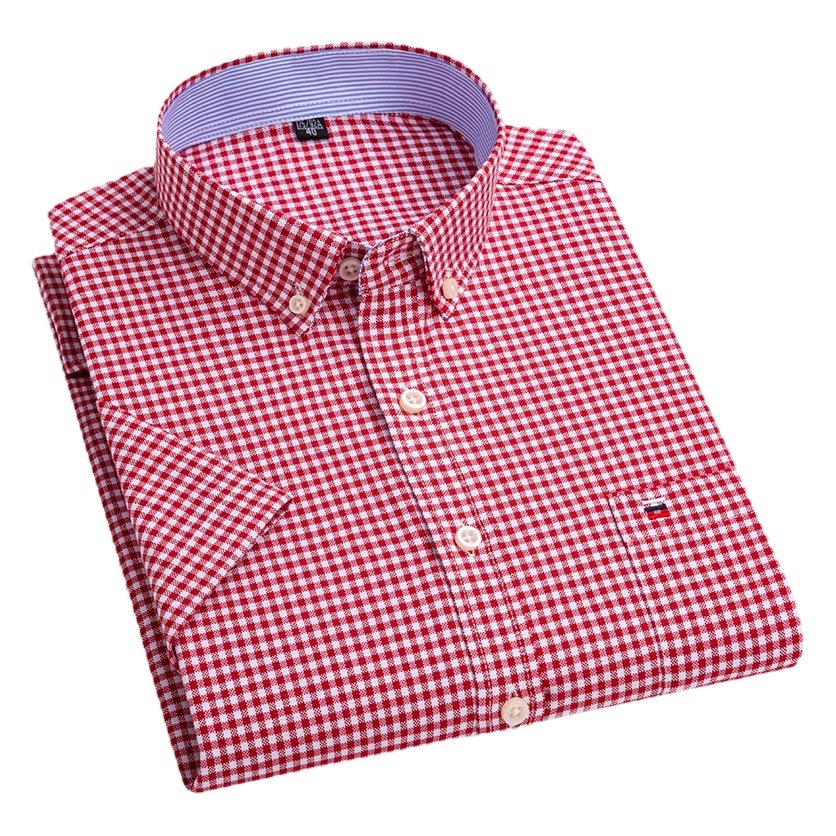 Verano nueva camisa de manga corta de algodón más el tamaño de los hombres jóvenes casual Camisa de algodón Camiseta versátil diaria