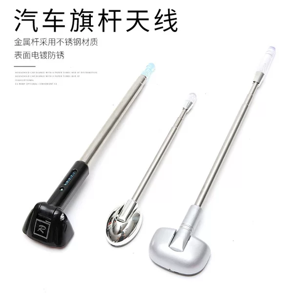 Car Antenna Car LED Blind Guide Rod Car Telescopic Flagpole Antenna Car Head Change Decoration with Light Blue Light Universal