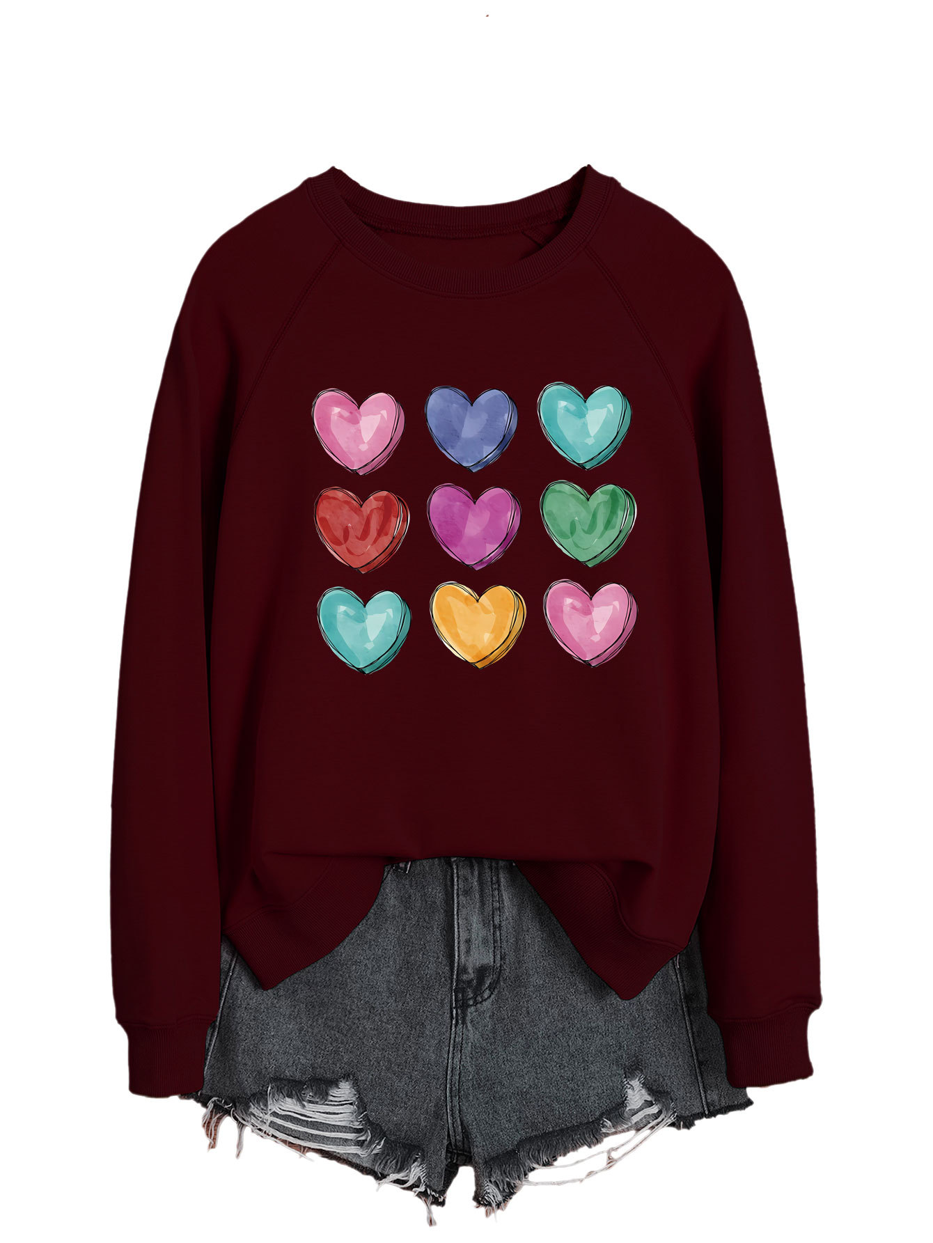 Women's Hoodies Long Sleeve Printing Classic Style Streetwear Heart Shape display picture 23