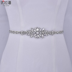 優拉潘 2023秋冬新品淡雅簡約新娘手工腰帶滿鑽婚紗禮服腰封 S352