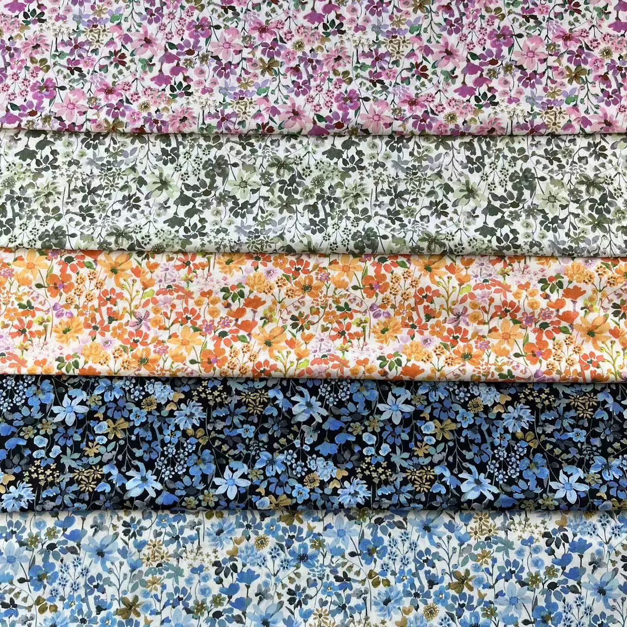 40支全棉府绸印花面料 春夏田园碎花 衬衫布袋DIY手工布面料