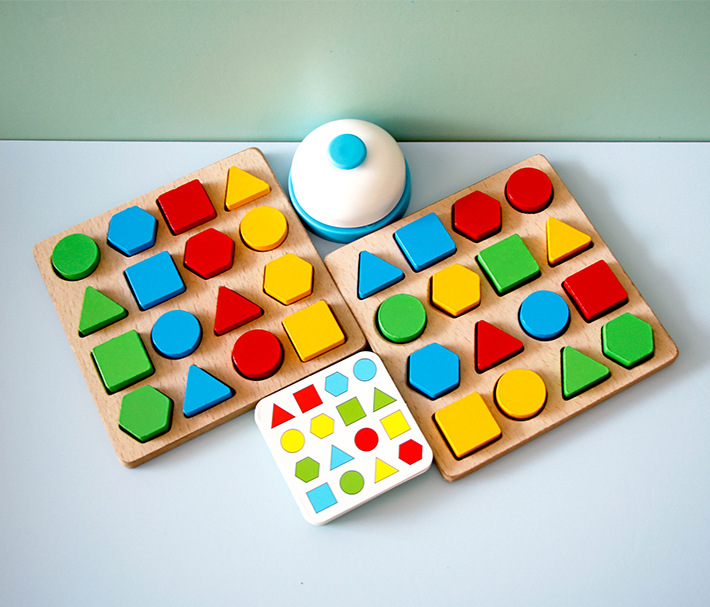 Forma geométrica de madera juego de batalla juego rompecabezas Infantil Educación Temprana juego de escritorio interactivo entre padres e hijos bloques de construcción montaje