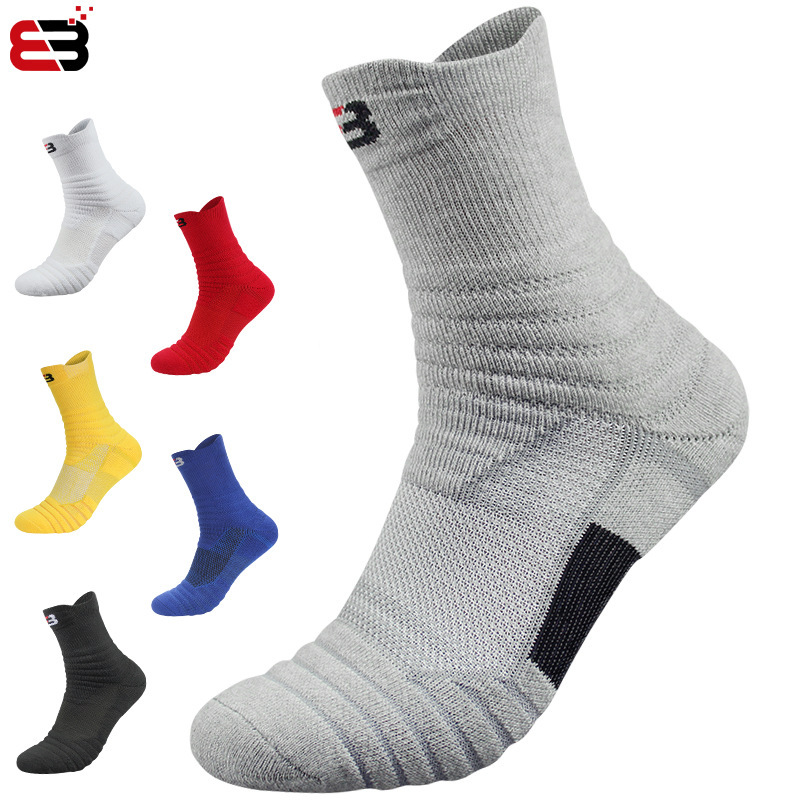 Elite Basketball Socks Men's Mid-Length Thickeneded Towel Bottom Kidsren's Professional Outdoor Running Women's Long-Length Large Size Sports Socks
