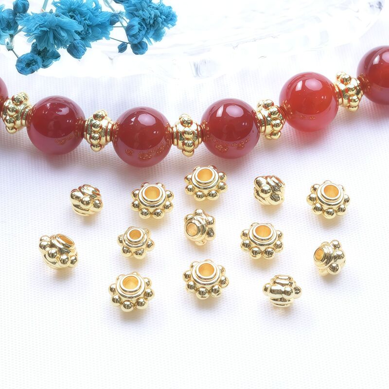 Color-Preserving Ancient Gold Spacer Beads, Sun Spacer Beads, Loose Beads, Beaded Accessories, DIY Handmade Bracelets, Bracelet Accessories Materials