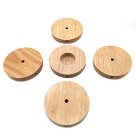 实木LED灯木底座创意圆形底座小夜灯木底座木制灯饰配件加工