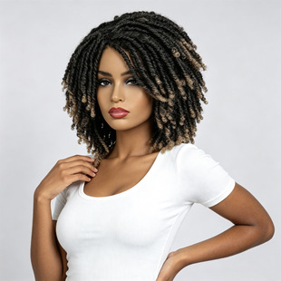 Ͳ���^���hᘰl�ٰ̼l��ɫ�K�p���Faux Locs Dreadlock Wig�W��