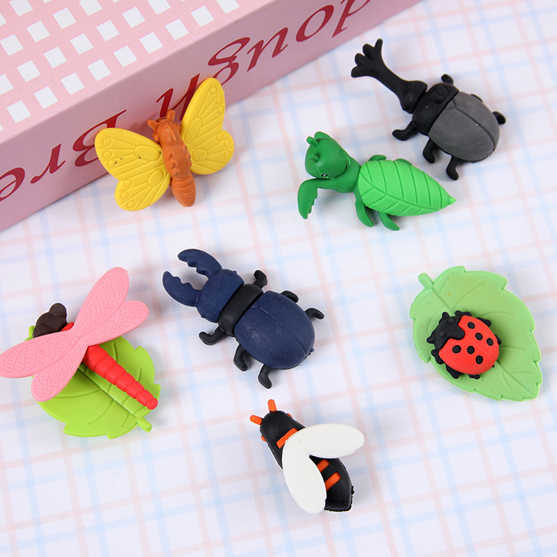 Borrador creativo de insectos para estudiantes de kindergarten Escuela Primaria niños borrador limpio y no fácil de marcar