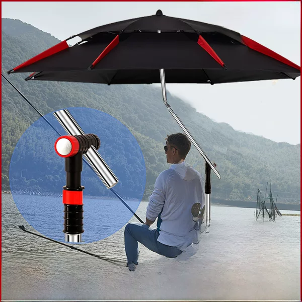 Outdoor Fishing Umbrella Wholesale Large Fishing Umbrella Thickened Universal Double-Layer Anti-Rainstorm Sunshade Umbrella Folding Umbrella Cane Umbrella
