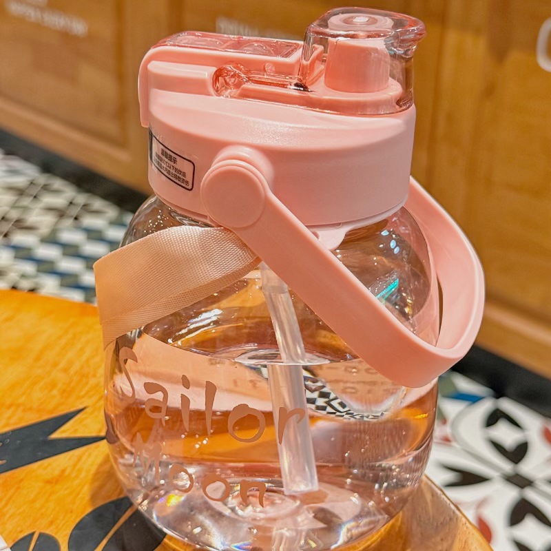 Nuevos productos de verano de gran capacidad de tazas de agua de estómago para niñas de verano de alto valor de visualización de tazas de estómago para estudiantes con paja