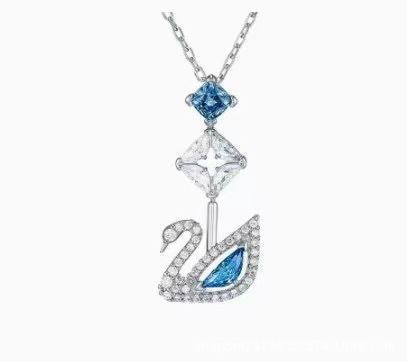 Shijia ハイバージョン スワン ネックレスは、スワロフスキー エレメント女性クリスタル スマート鎖骨チェーン メーカー卸売|undefined