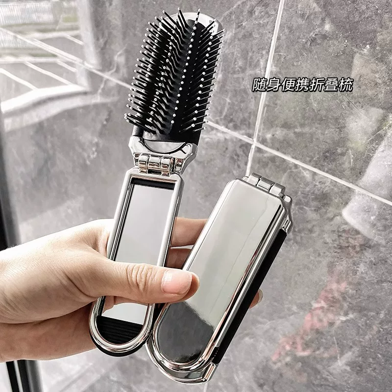 Brush, handheld folding soft heel, air bag, mirror, massager