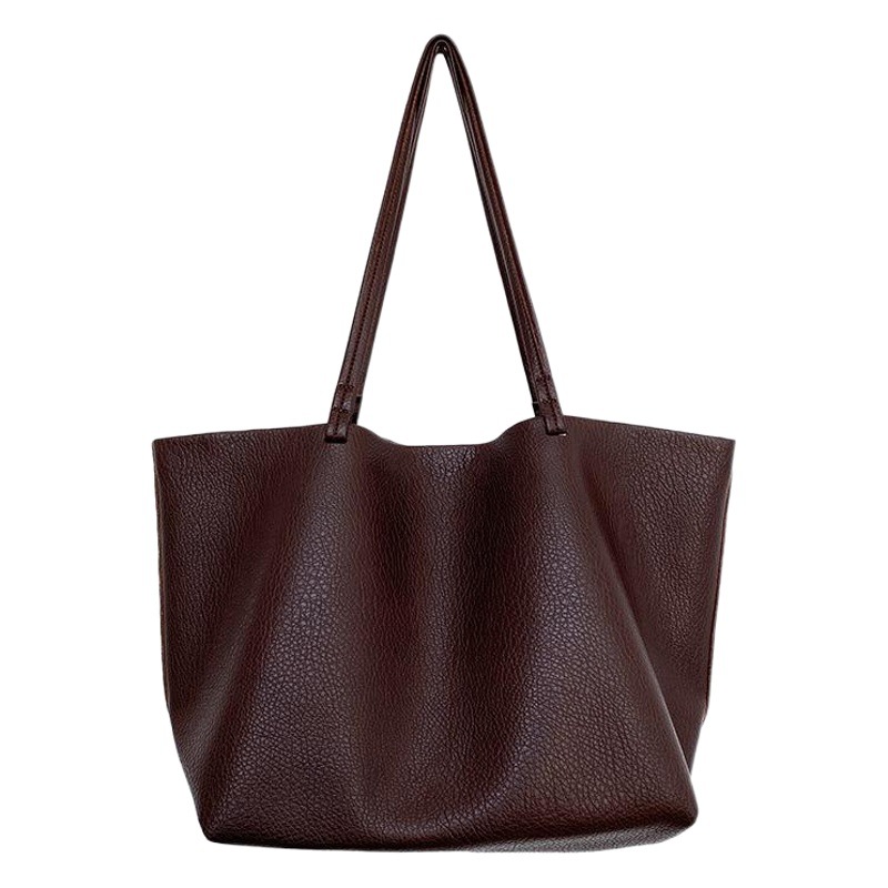 クロスボーダーショルダーバッグ レディース ニッチ 高級感 PUレザー 二層式 通勤 大容量 トートバッグ ファッション